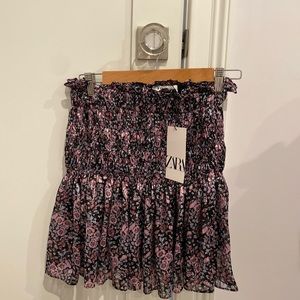zara floral ruffle skirt!!